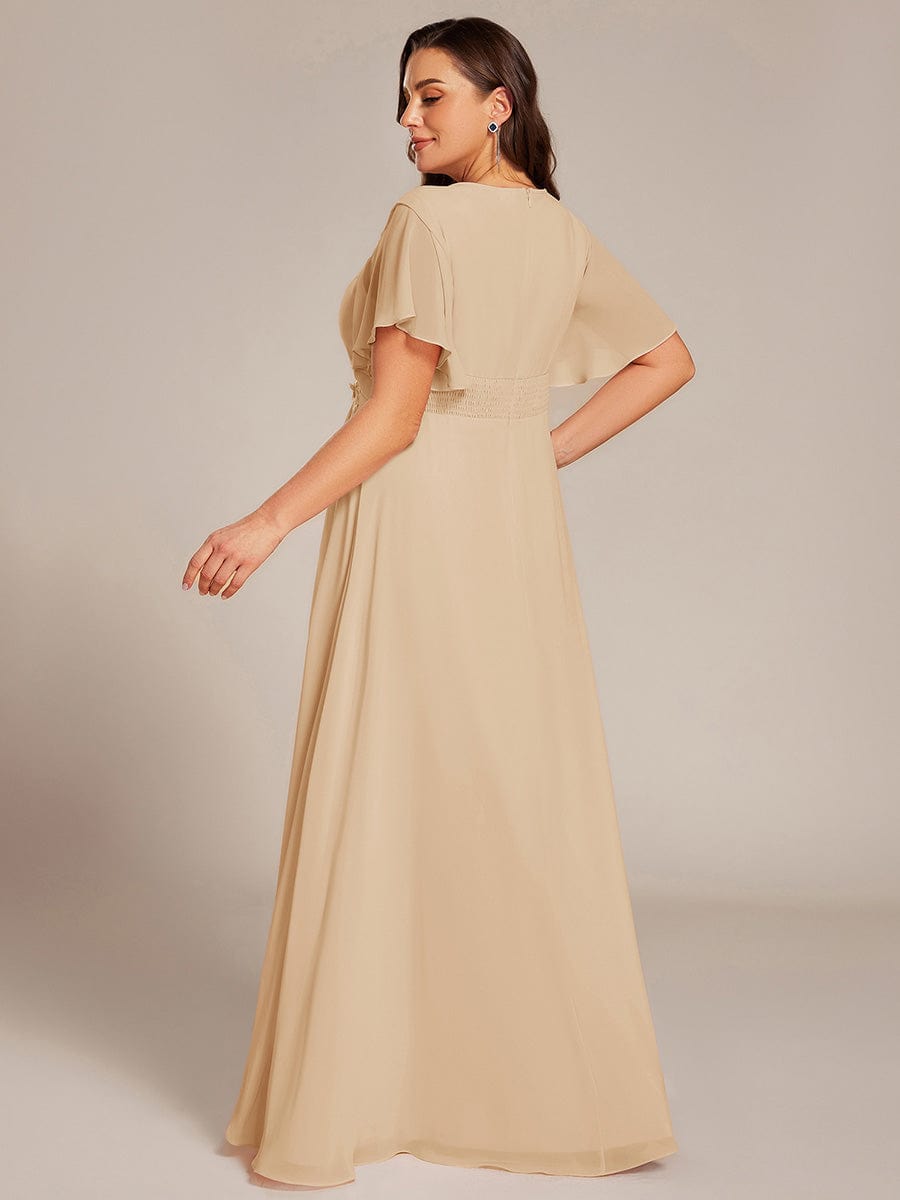 Flattering Plus Size Floor-Length A-Line Chiffon Formal Dress