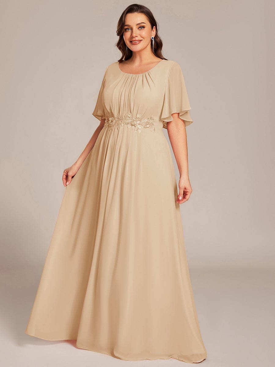 Flattering Plus Size Floor-Length A-Line Chiffon Formal Dress