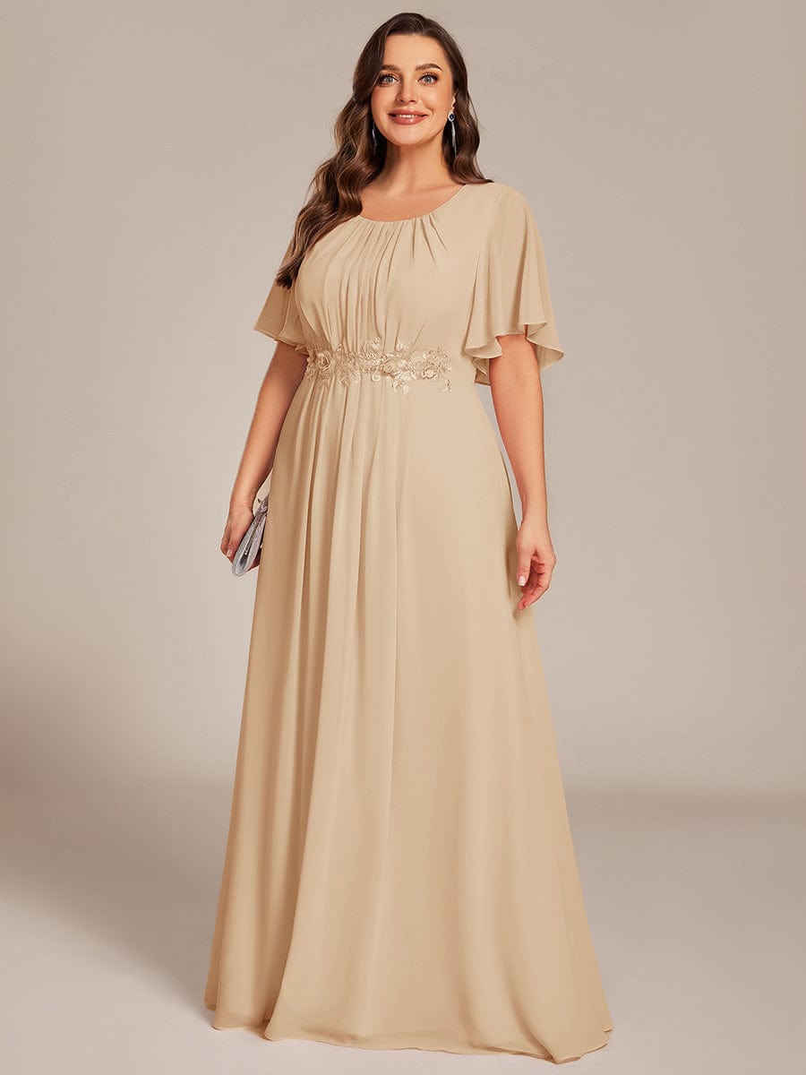 Flattering Plus Size Floor-Length A-Line Chiffon Formal Dress