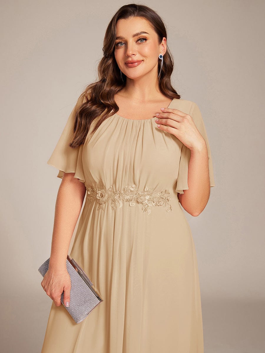 Flattering Plus Size Floor-Length A-Line Chiffon Formal Dress