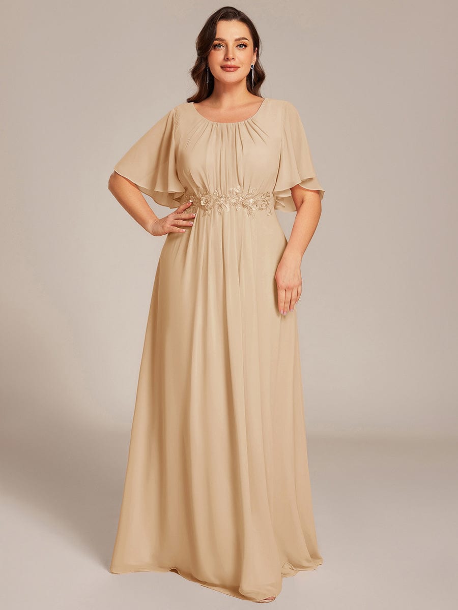 Flattering Plus Size Floor-Length A-Line Chiffon Formal Dress