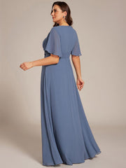 Flattering Plus Size Floor-Length A-Line Chiffon Formal Dress