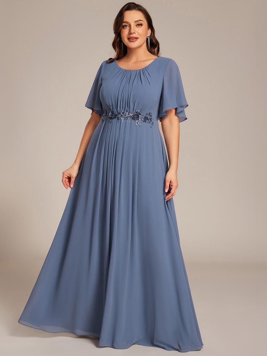 Flattering Plus Size Floor-Length A-Line Chiffon Formal Dress