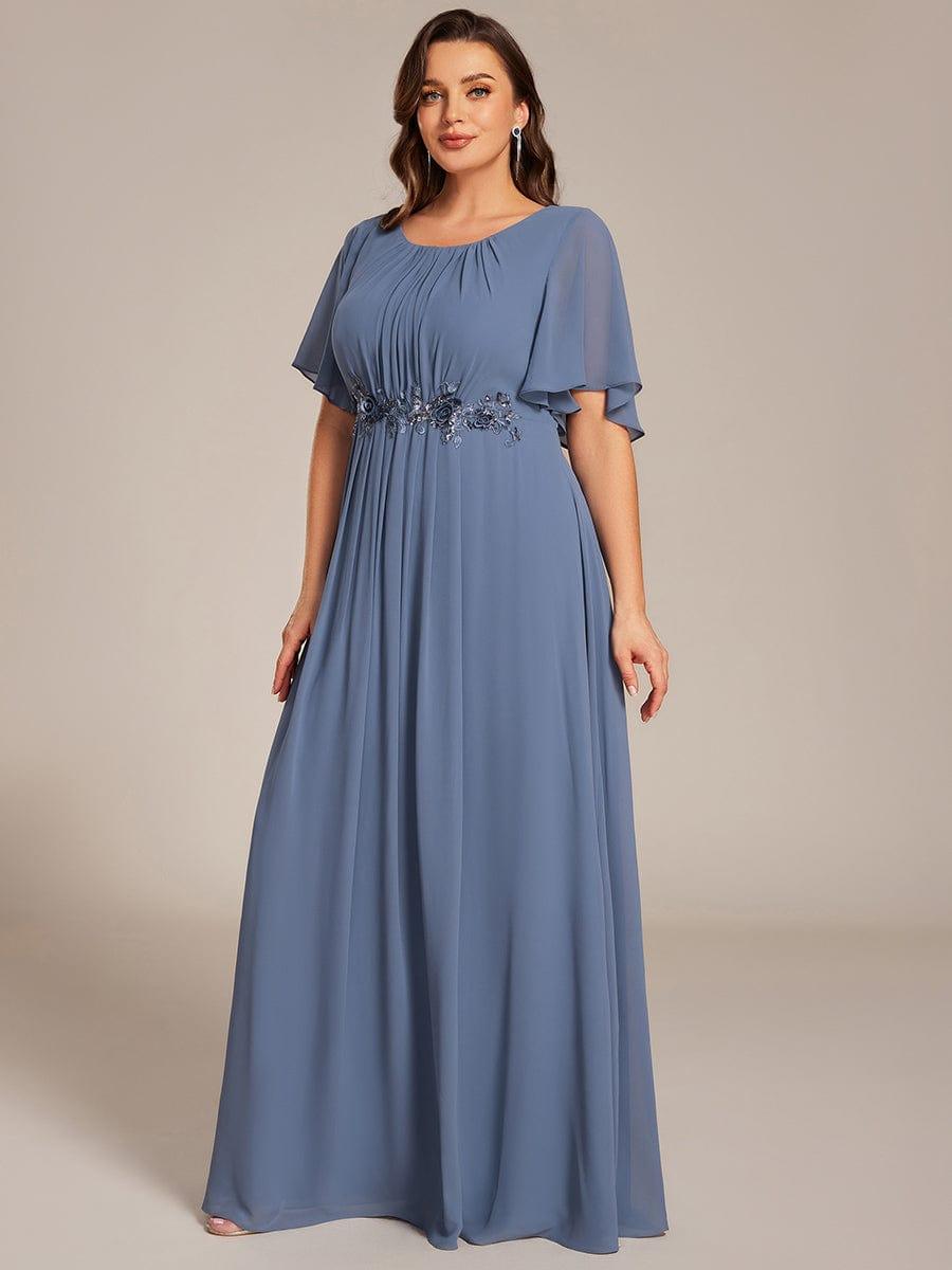 Flattering Plus Size Floor-Length A-Line Chiffon Formal Dress