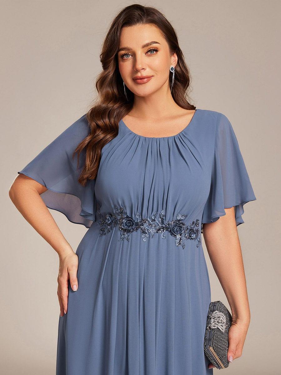 Flattering Plus Size Floor-Length A-Line Chiffon Formal Dress