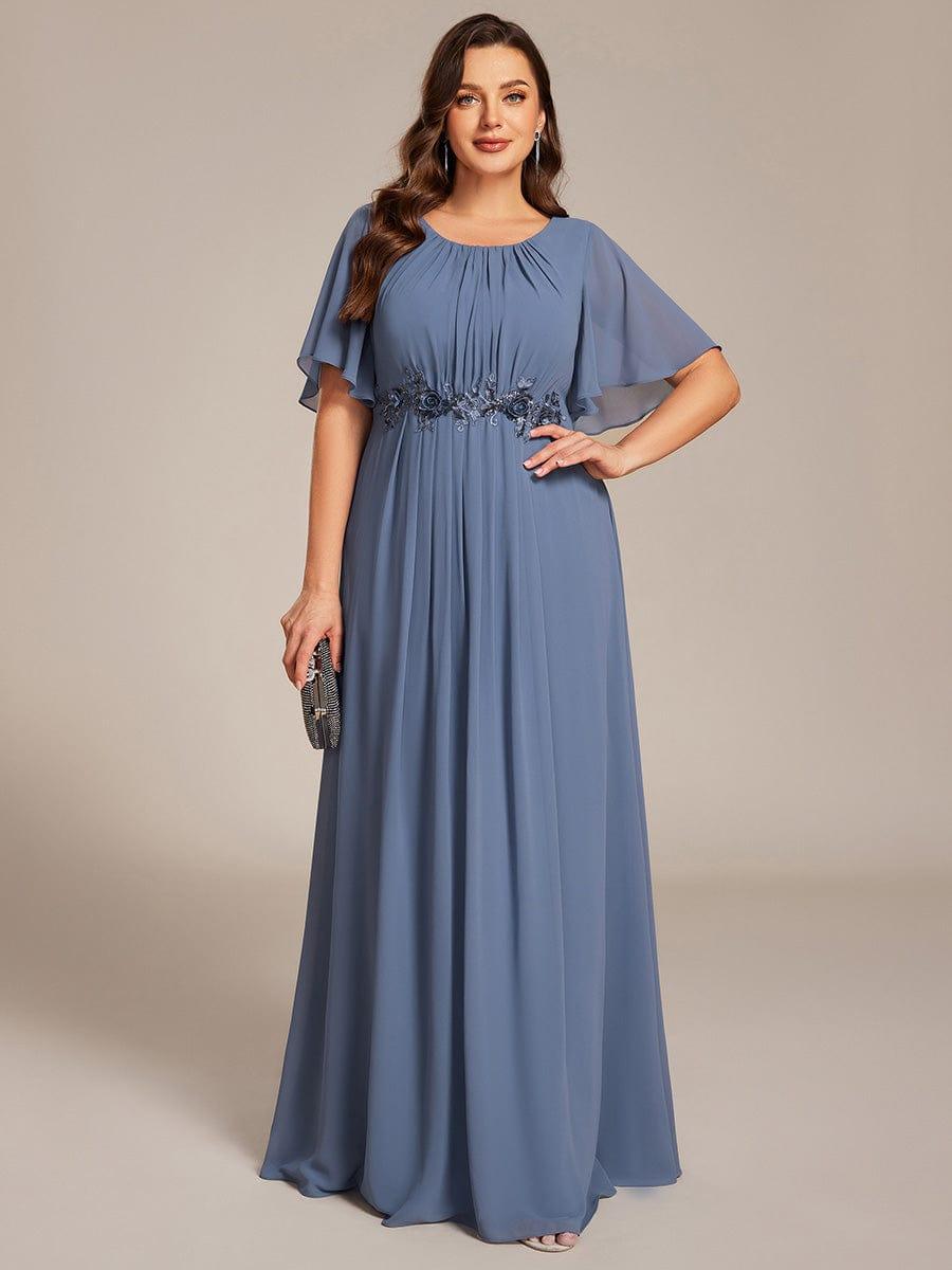 Flattering Plus Size Floor-Length A-Line Chiffon Formal Dress
