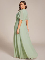 Flattering Plus Size Floor-Length A-Line Chiffon Formal Dress