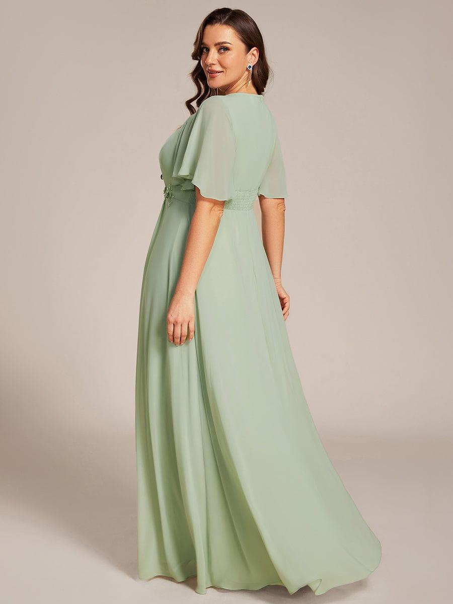 Flattering Plus Size Floor-Length A-Line Chiffon Formal Dress