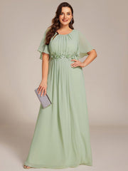 Flattering Plus Size Floor-Length A-Line Chiffon Formal Dress