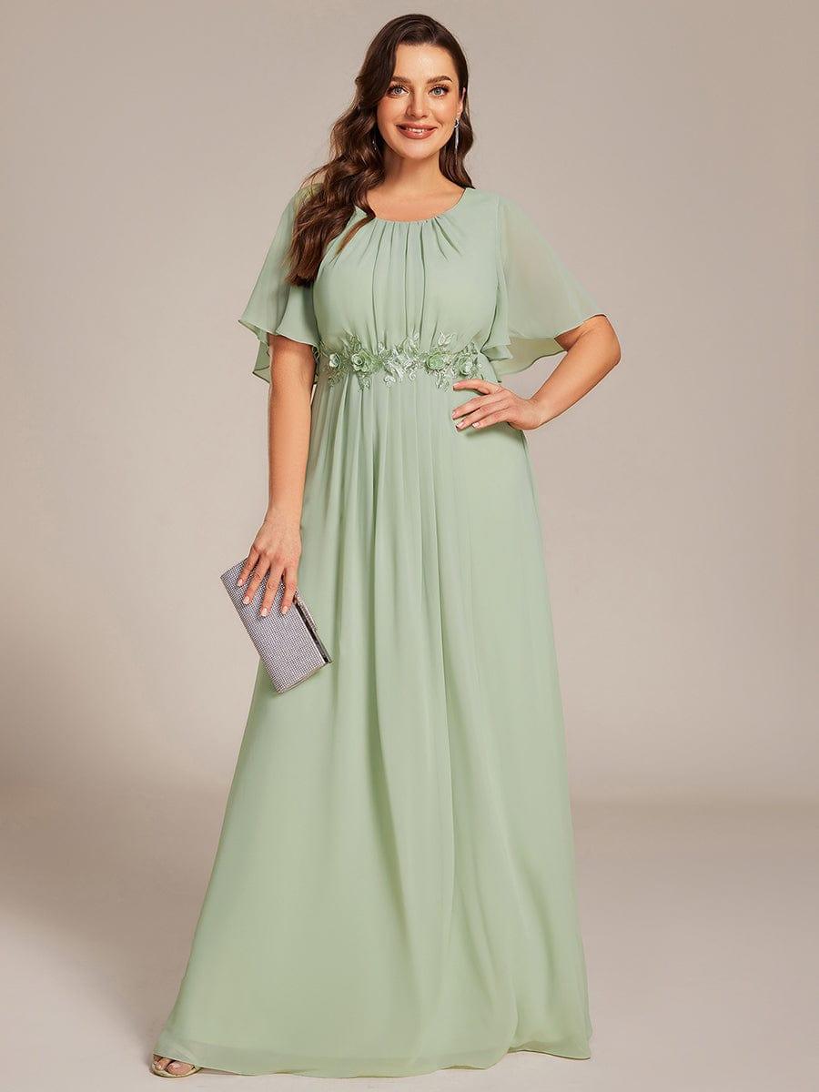 Flattering Plus Size Floor-Length A-Line Chiffon Formal Dress
