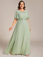 Flattering Plus Size Floor-Length A-Line Chiffon Formal Dress