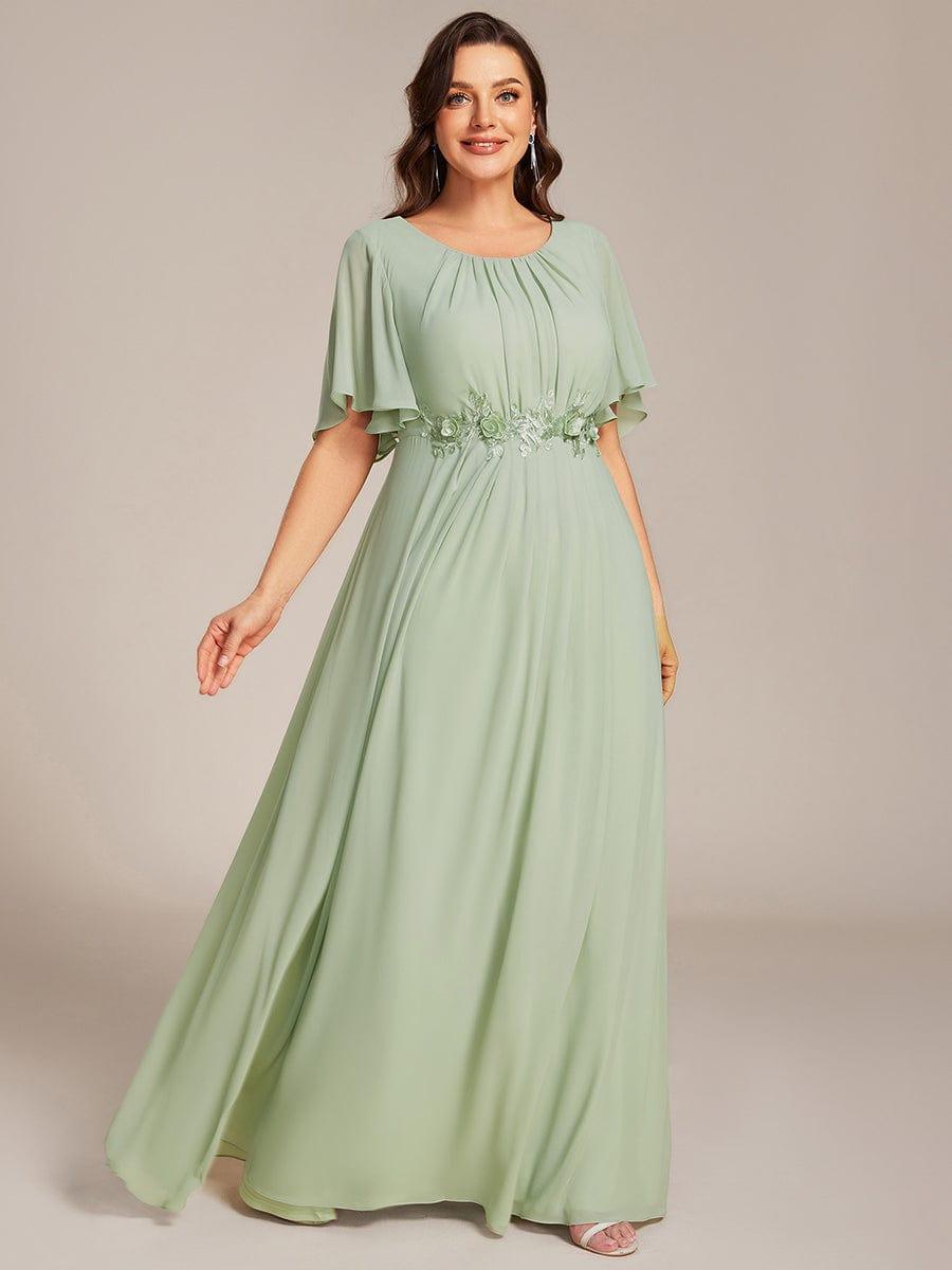 Flattering Plus Size Floor-Length A-Line Chiffon Formal Dress