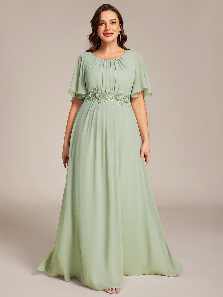 Flattering Plus Size Floor-Length A-Line Chiffon Formal Dress