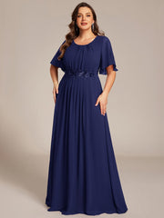 Flattering Plus Size Floor-Length A-Line Chiffon Formal Dress