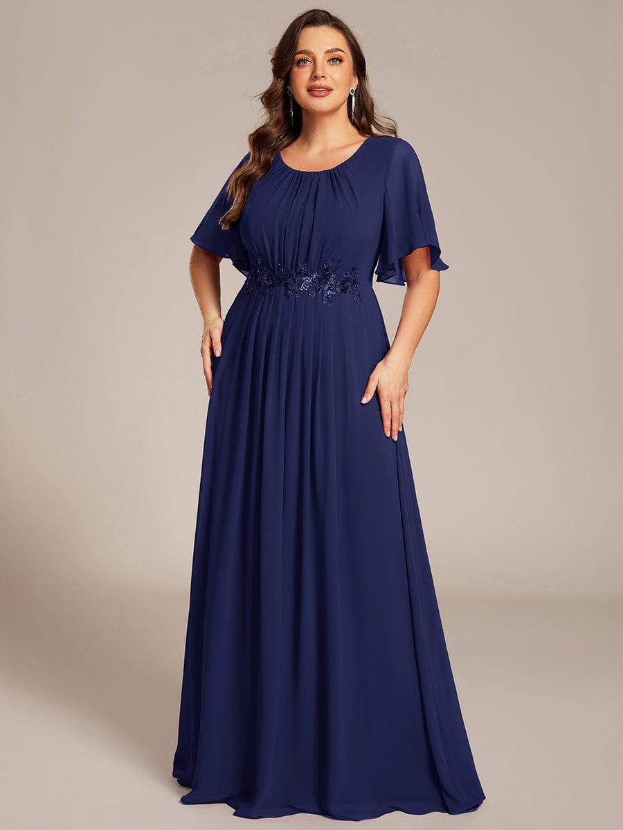 Flattering Plus Size Floor-Length A-Line Chiffon Formal Dress