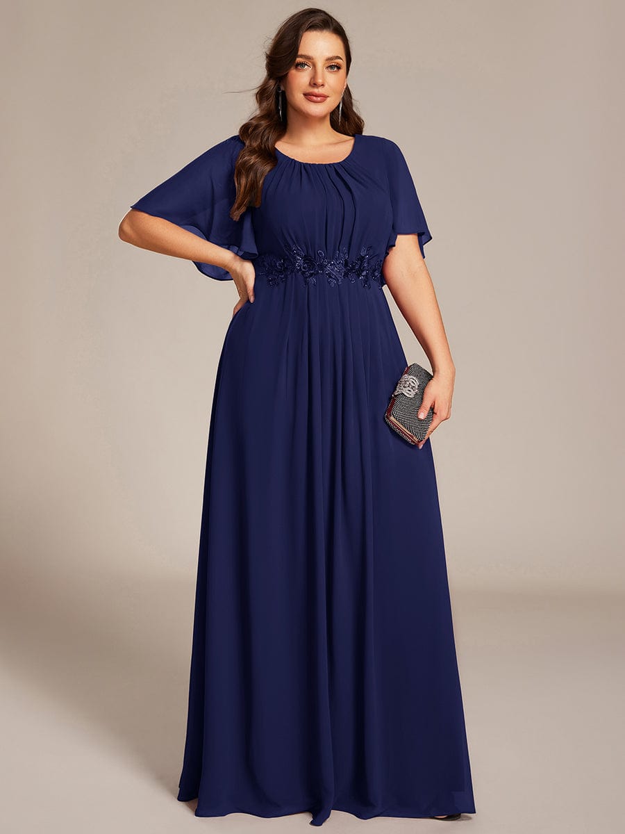 Flattering Plus Size Floor-Length A-Line Chiffon Formal Dress