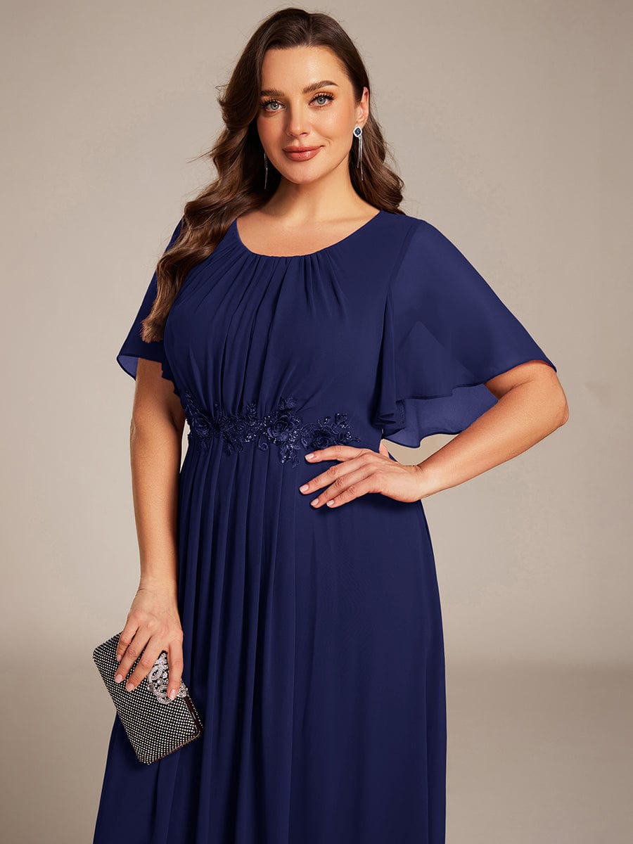 Flattering Plus Size Floor-Length A-Line Chiffon Formal Dress
