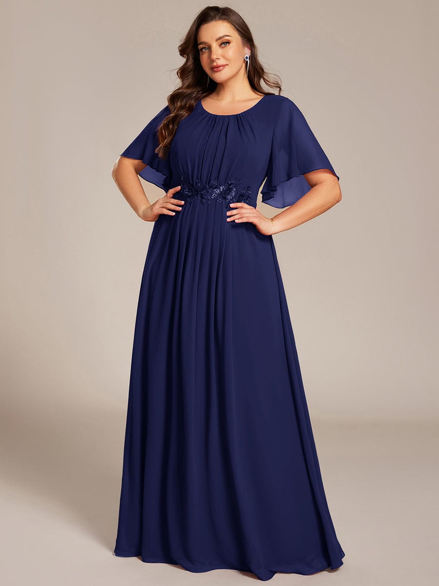 Flattering Plus Size Floor-Length A-Line Chiffon Formal Dress