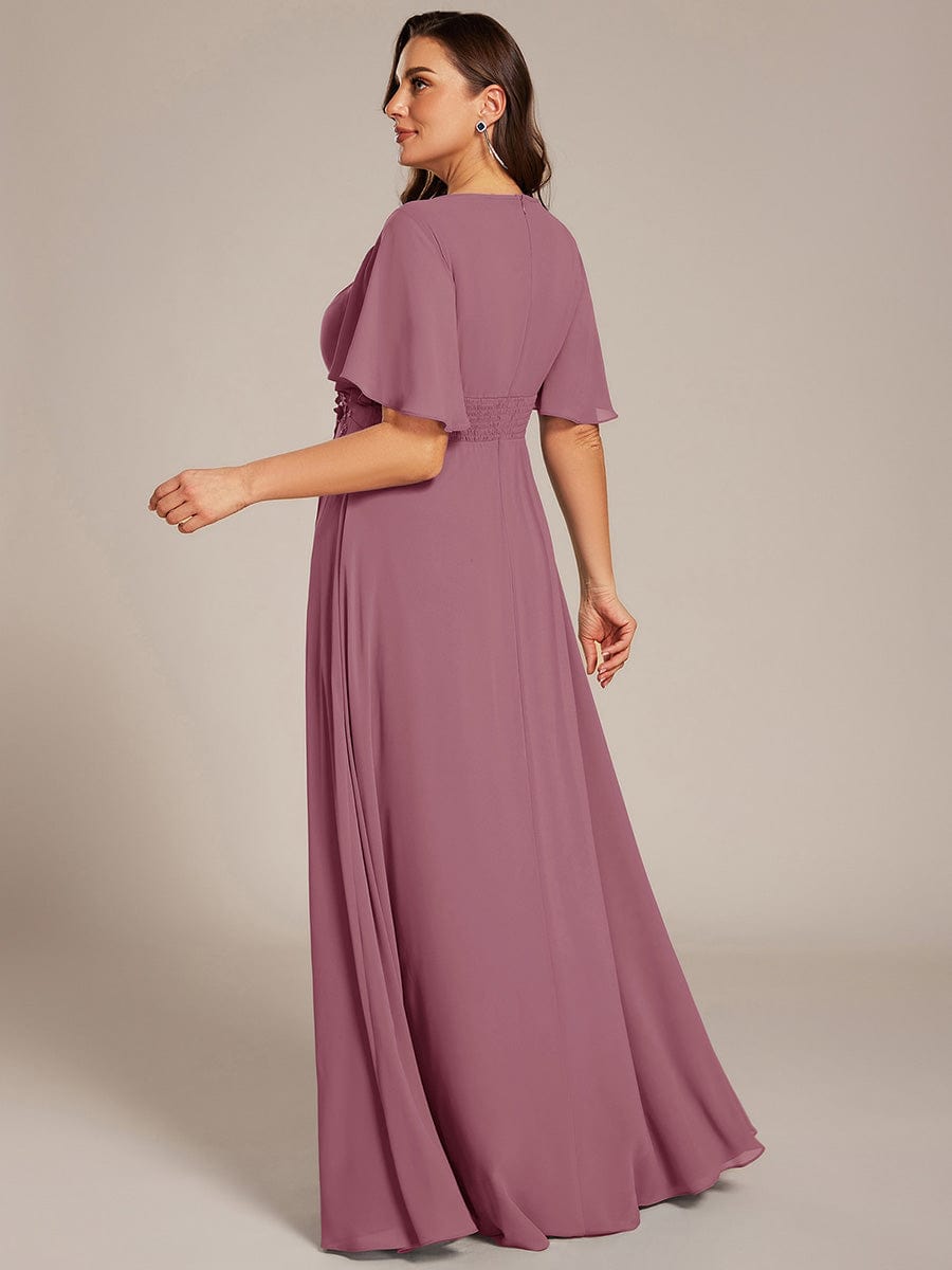 Flattering Plus Size Floor-Length A-Line Chiffon Formal Dress