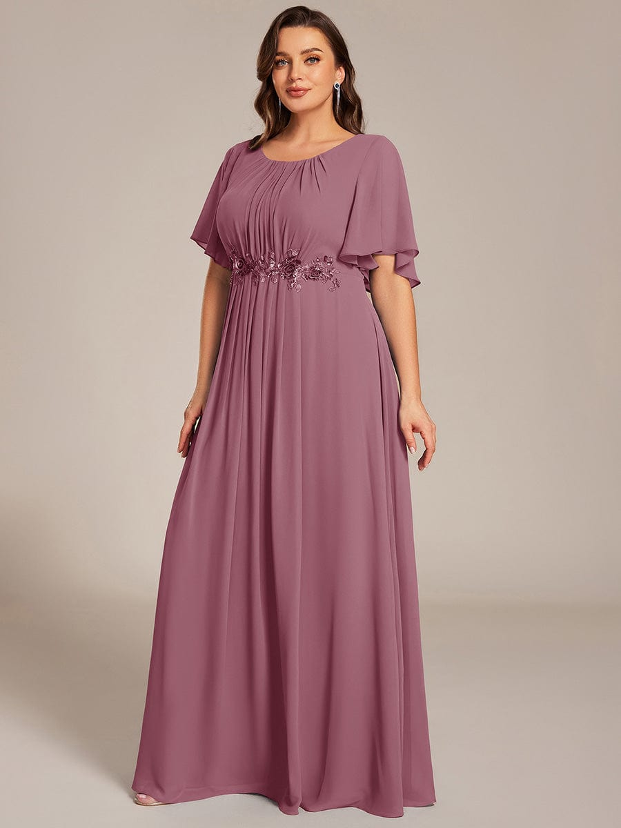 Flattering Plus Size Floor-Length A-Line Chiffon Formal Dress