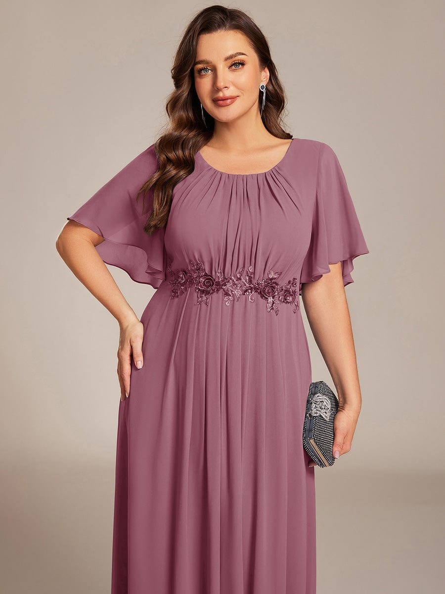 Flattering Plus Size Floor-Length A-Line Chiffon Formal Dress