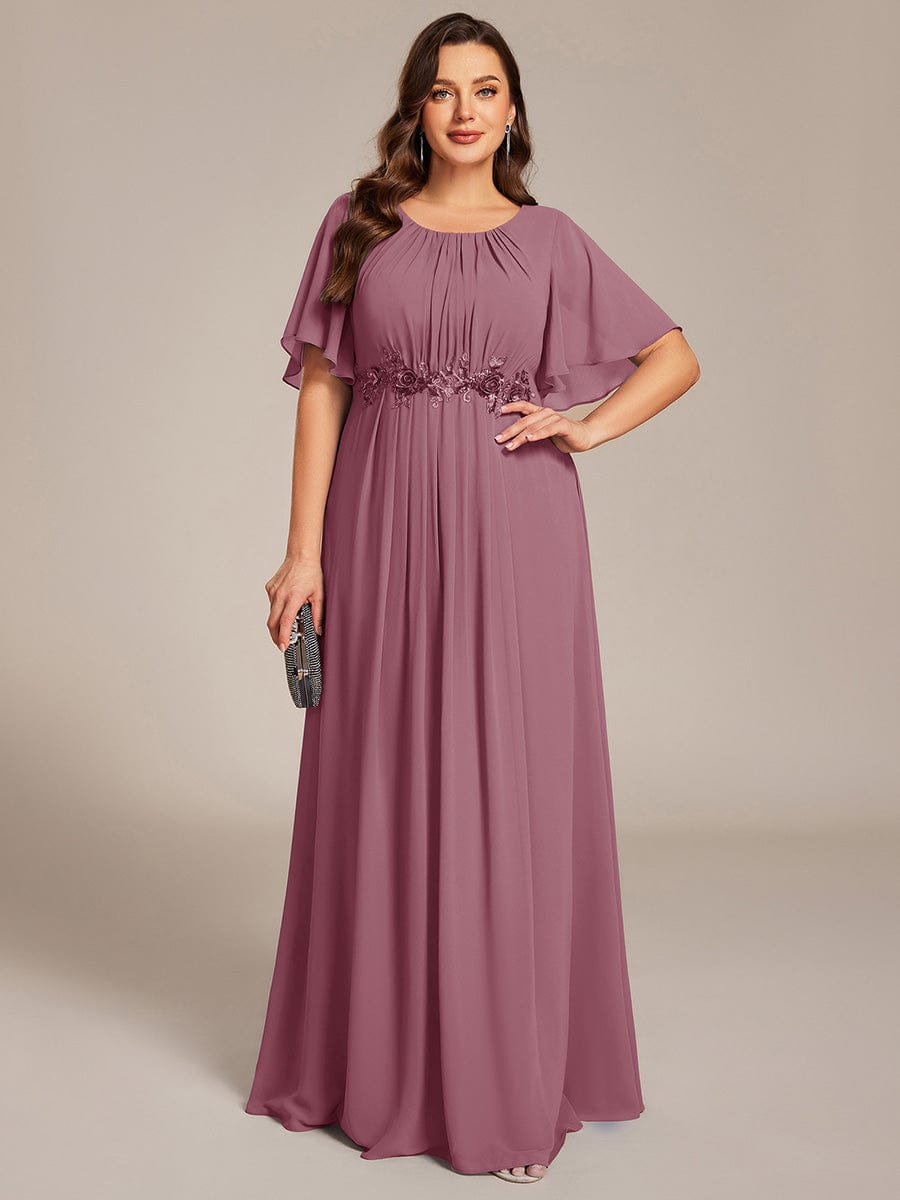 Flattering Plus Size Floor-Length A-Line Chiffon Formal Dress