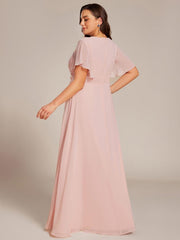 Flattering Plus Size Floor-Length A-Line Chiffon Formal Dress