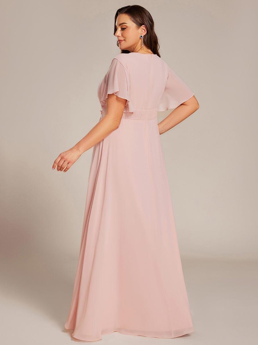 Flattering Plus Size Floor-Length A-Line Chiffon Formal Dress