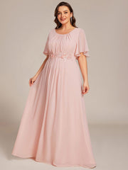 Flattering Plus Size Floor-Length A-Line Chiffon Formal Dress