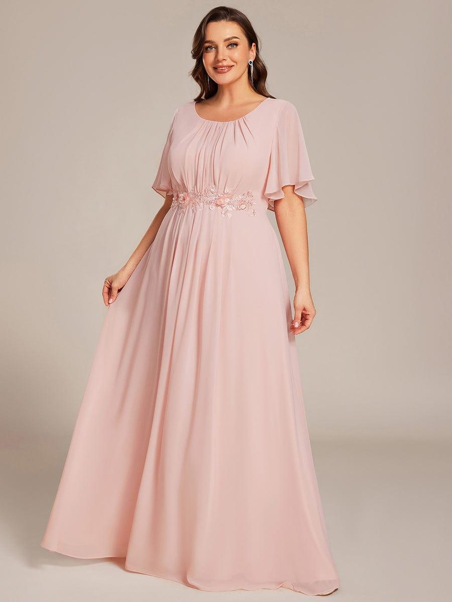 Flattering Plus Size Floor-Length A-Line Chiffon Formal Dress