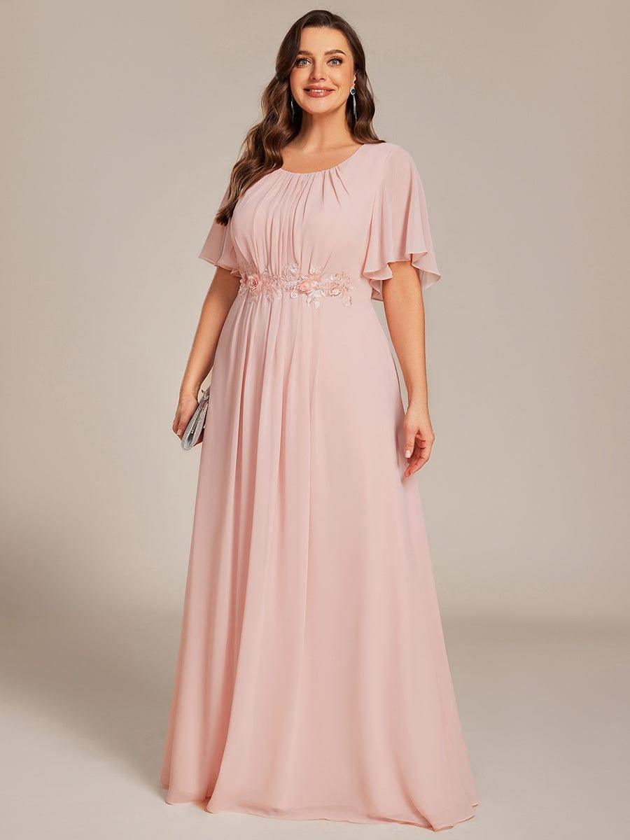 Flattering Plus Size Floor-Length A-Line Chiffon Formal Dress