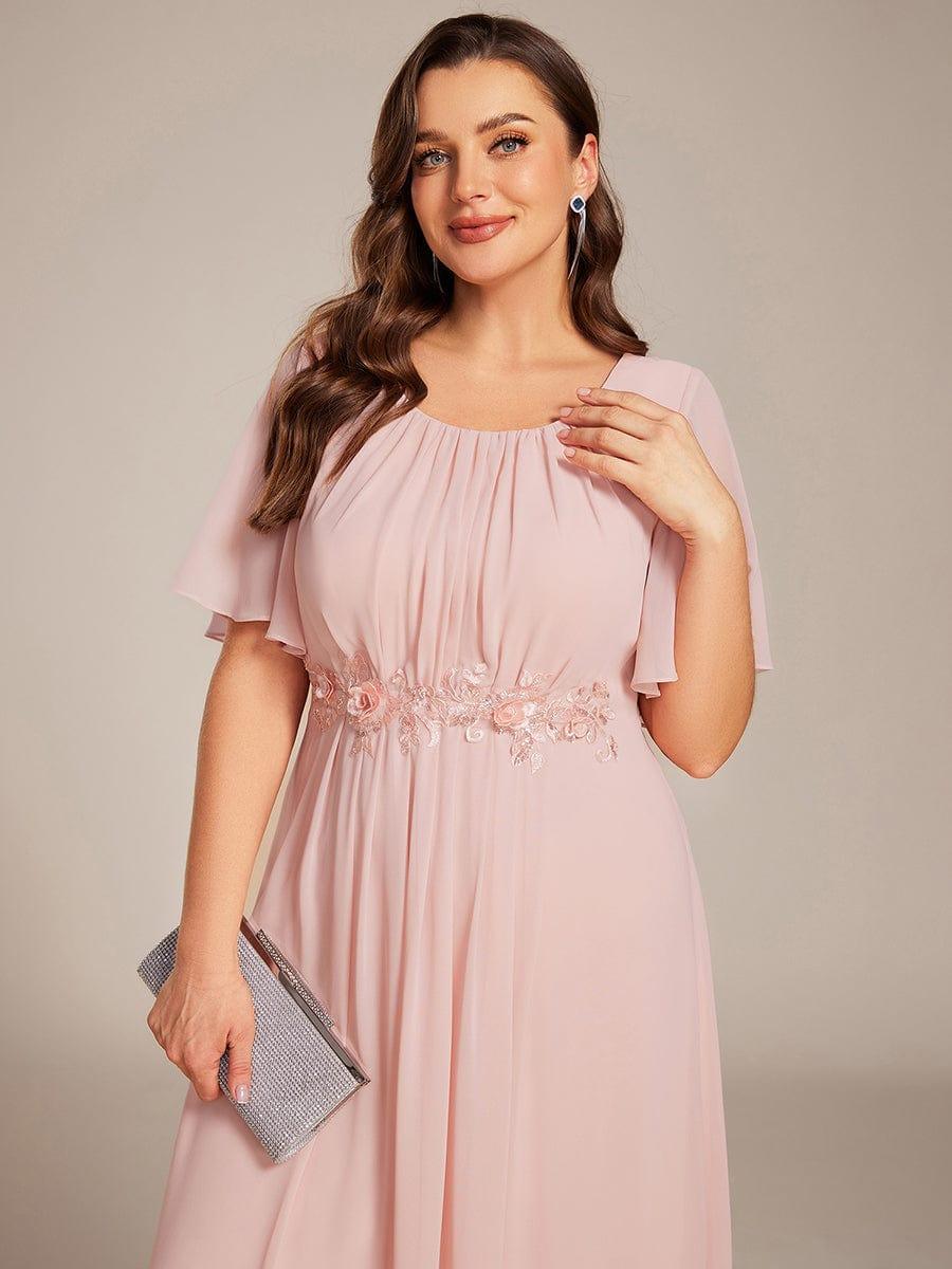 Flattering Plus Size Floor-Length A-Line Chiffon Formal Dress