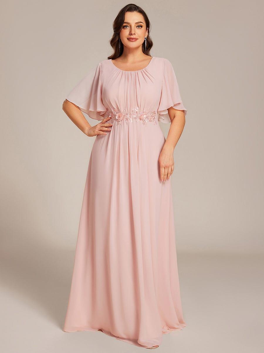 Flattering Plus Size Floor-Length A-Line Chiffon Formal Dress