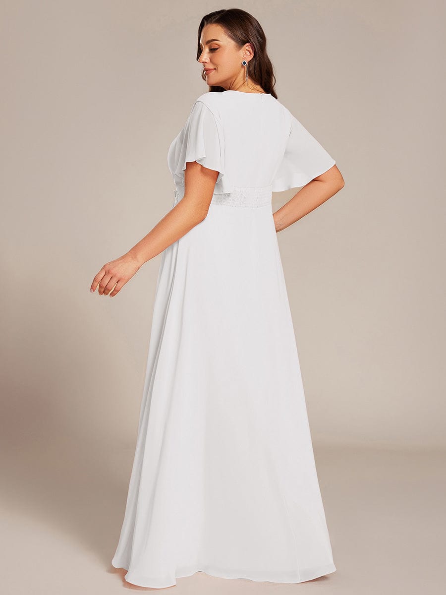 Flattering Plus Size Floor-Length A-Line Chiffon Formal Dress