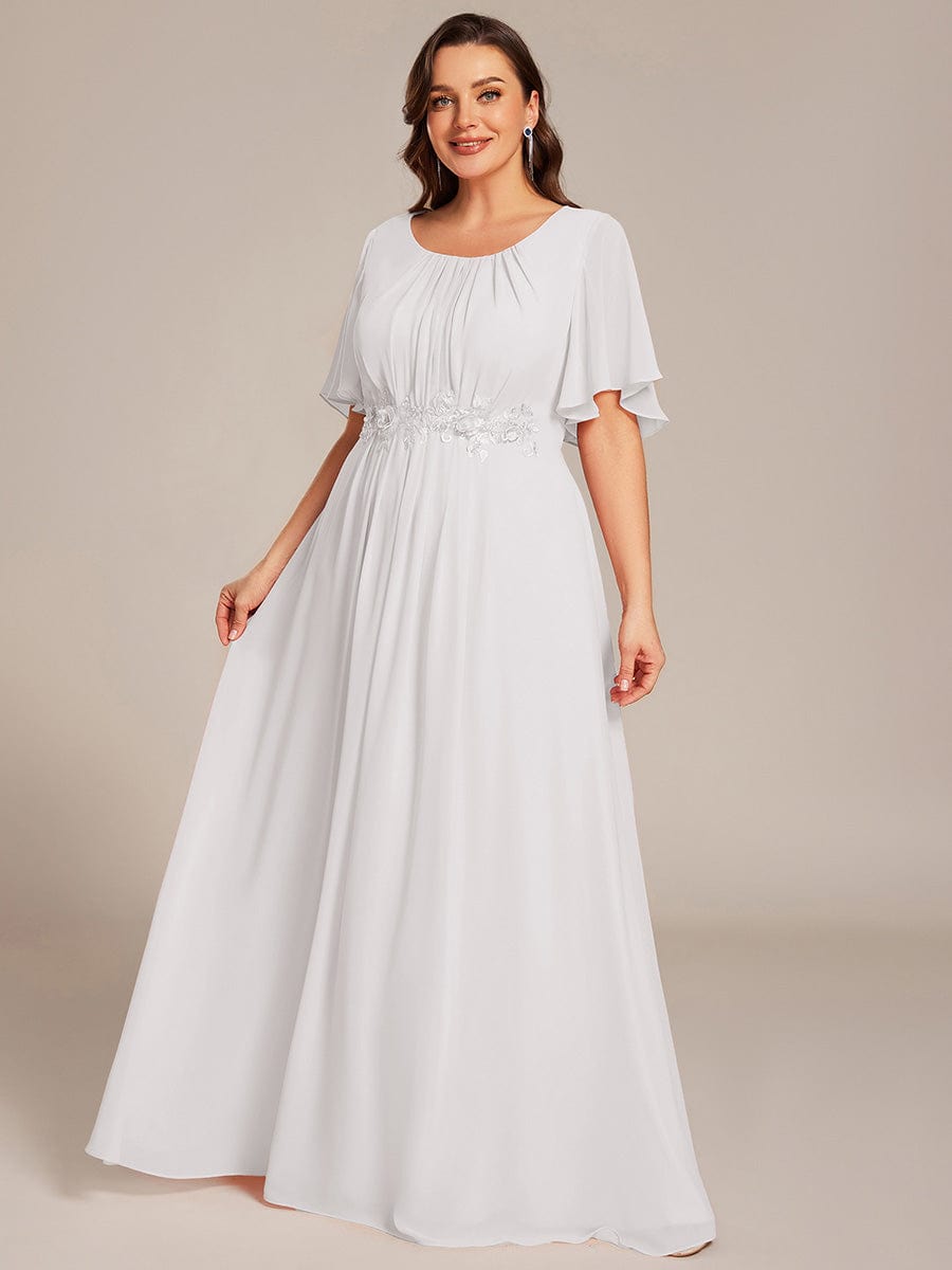 Flattering Plus Size Floor-Length A-Line Chiffon Formal Dress