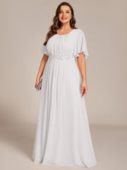 Flattering Plus Size Floor-Length A-Line Chiffon Formal Dress