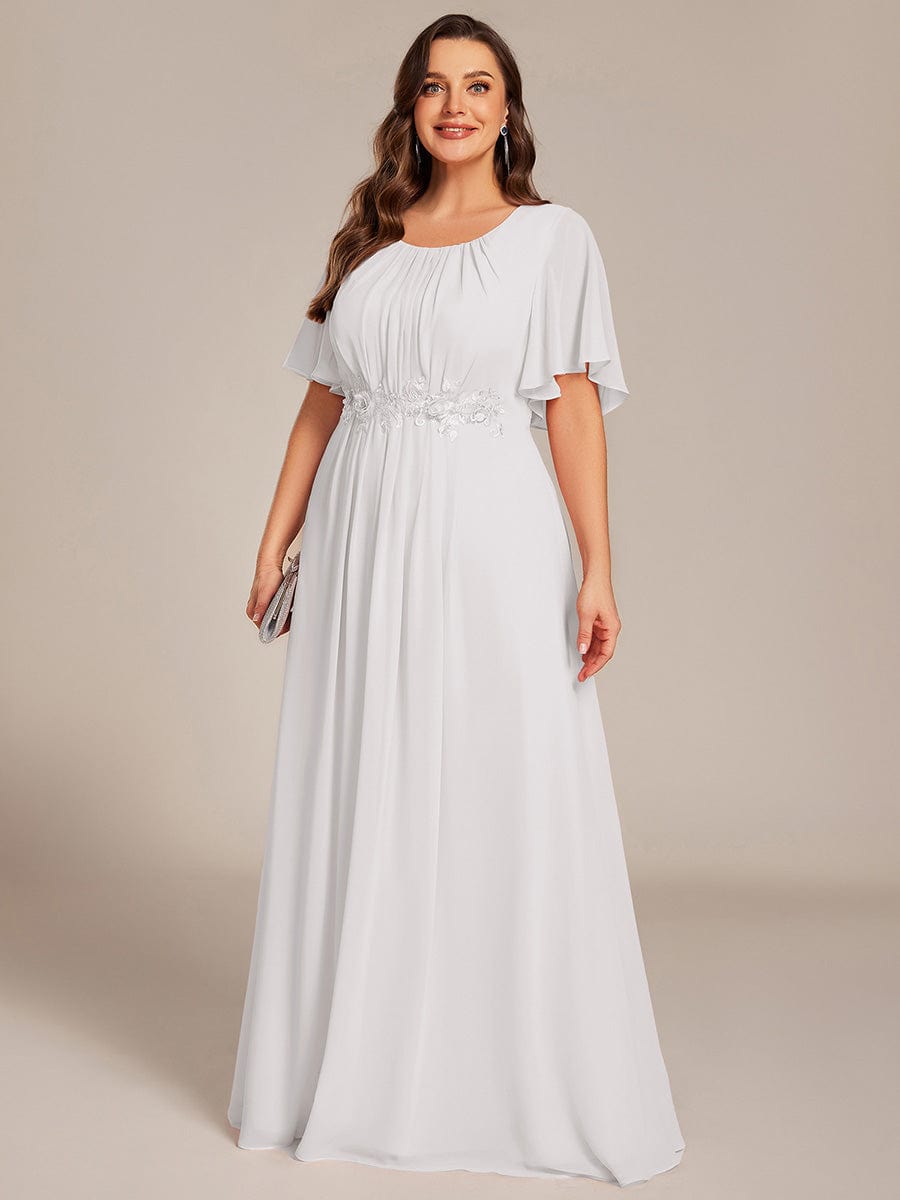 Flattering Plus Size Floor-Length A-Line Chiffon Formal Dress