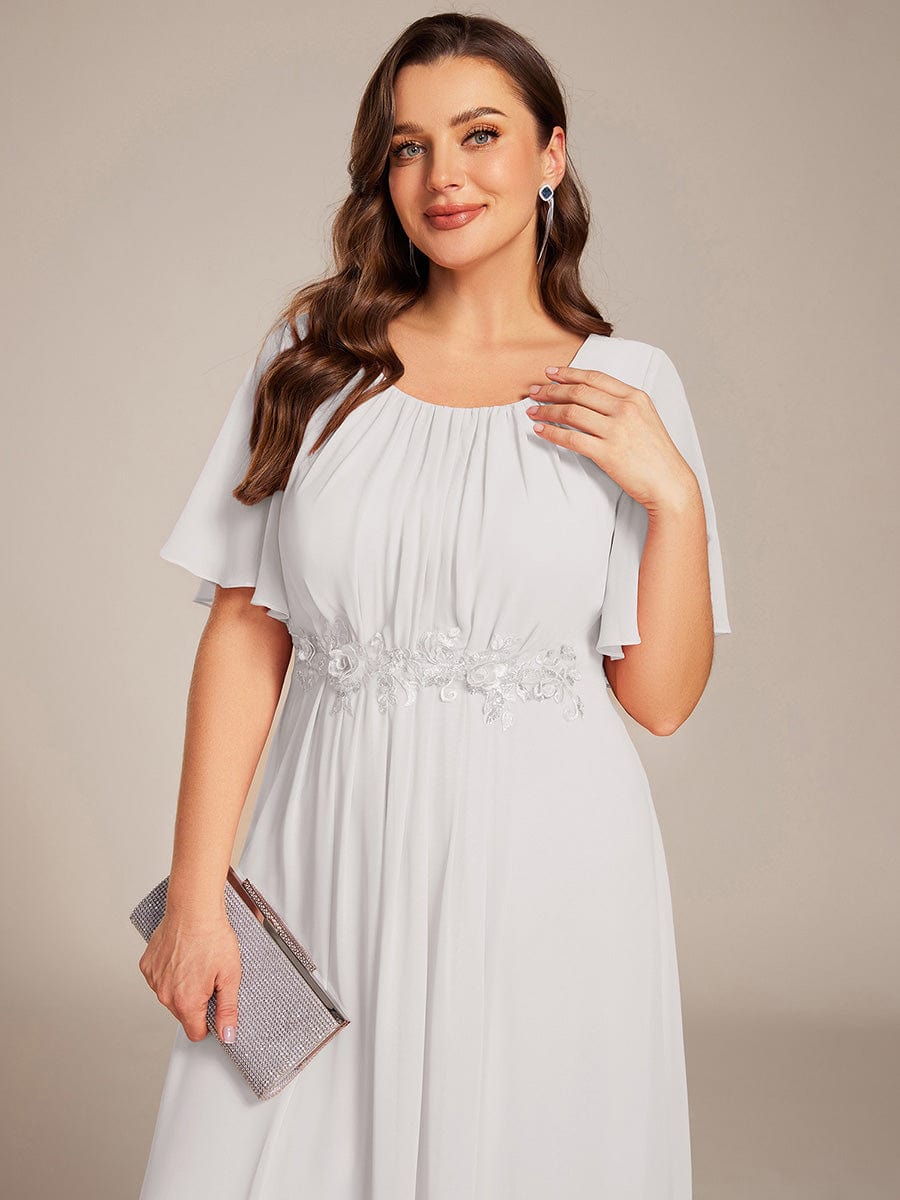 Flattering Plus Size Floor-Length A-Line Chiffon Formal Dress