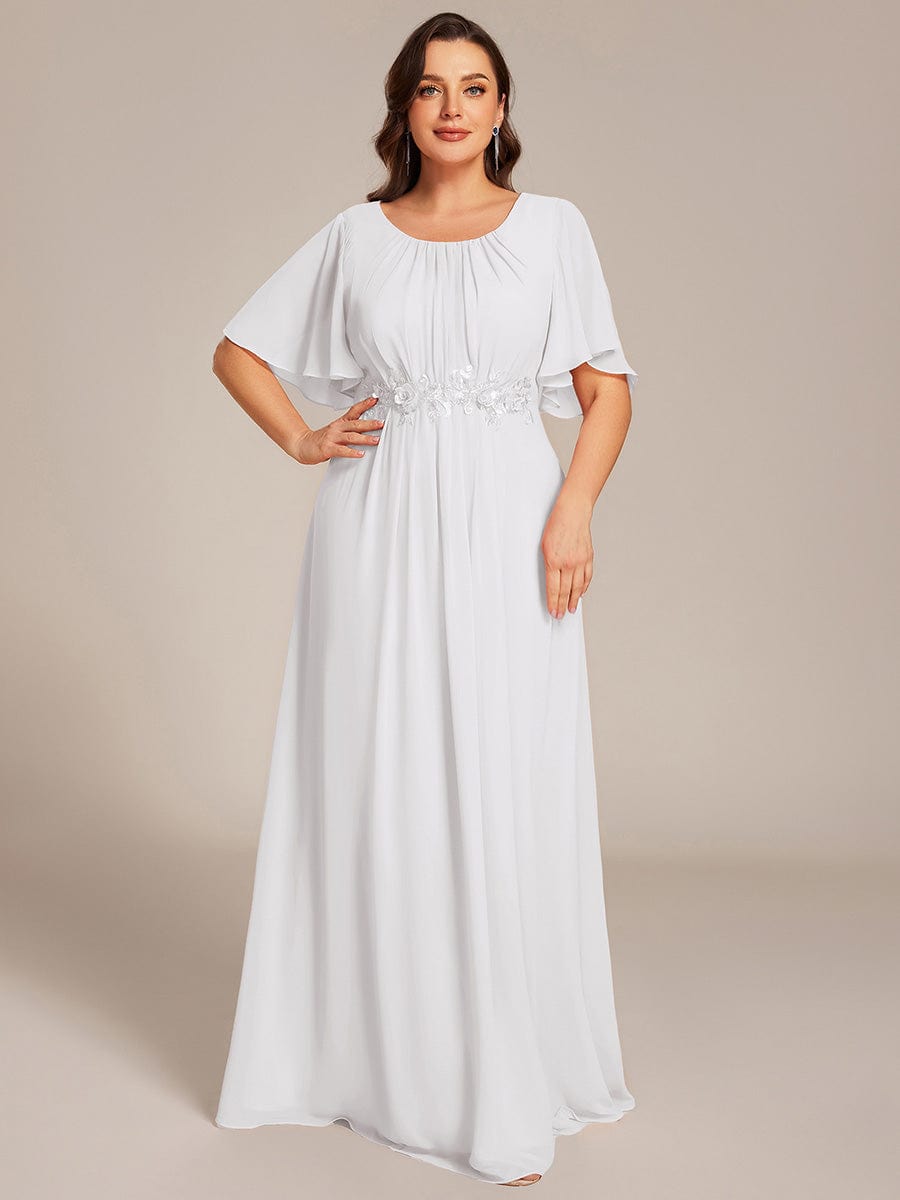 Flattering Plus Size Floor-Length A-Line Chiffon Formal Dress