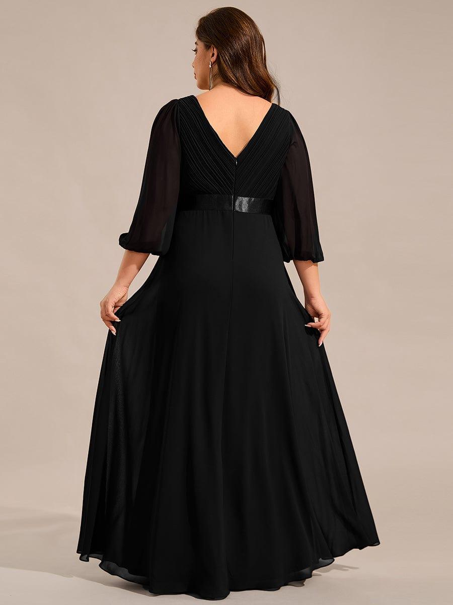 Empire Plus Size Chiffon Formal Evening Dress with Long Sleeves