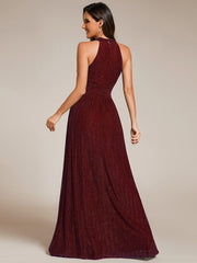 Dazzling Floor-Length A-Line Sleeveless Sequin Formal Evening Dress