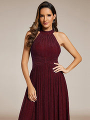 Dazzling Floor-Length A-Line Sleeveless Sequin Formal Evening Dress