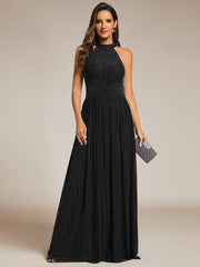 Dazzling Floor-Length A-Line Sleeveless Sequin Formal Evening Dress