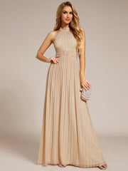 Dazzling Floor-Length A-Line Sleeveless Sequin Formal Evening Dress