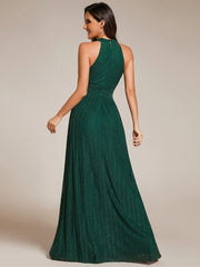 Dazzling Floor-Length A-Line Sleeveless Sequin Formal Evening Dress