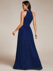 Dazzling Floor-Length A-Line Sleeveless Sequin Formal Evening Dress