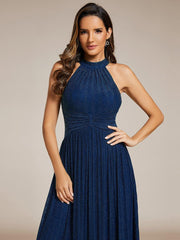 Dazzling Floor-Length A-Line Sleeveless Sequin Formal Evening Dress