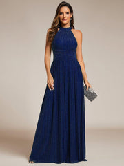 Dazzling Floor-Length A-Line Sleeveless Sequin Formal Evening Dress