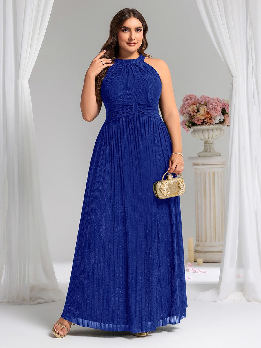 Dazzling Floor-Length A-Line Sleeveless Sequin Formal Evening Dress