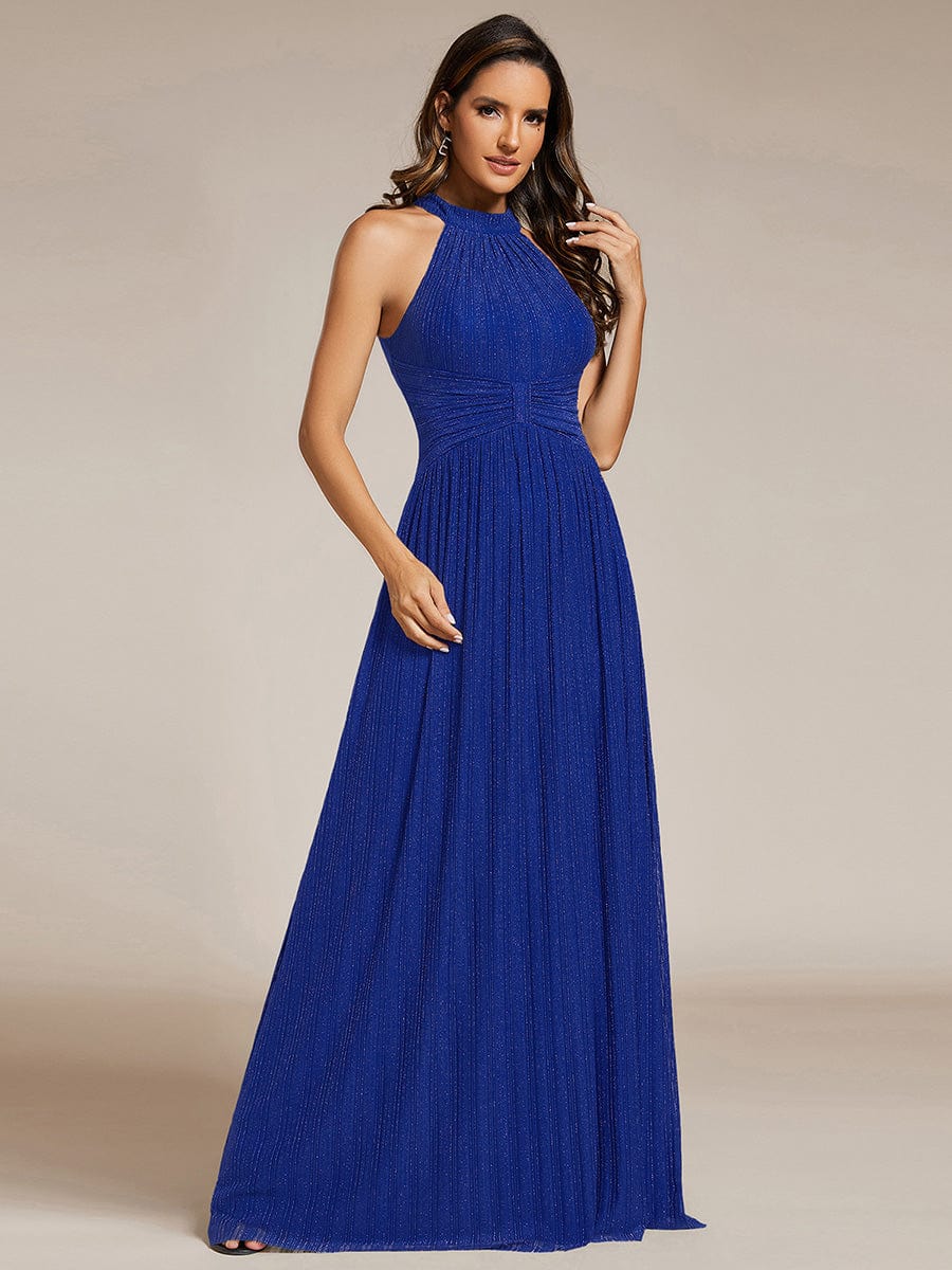 Dazzling Floor-Length A-Line Sleeveless Sequin Formal Evening Dress